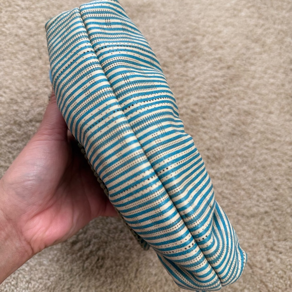 Fendi FF Turquoise Striped Mini Chef Bag - Picture 8 of 13